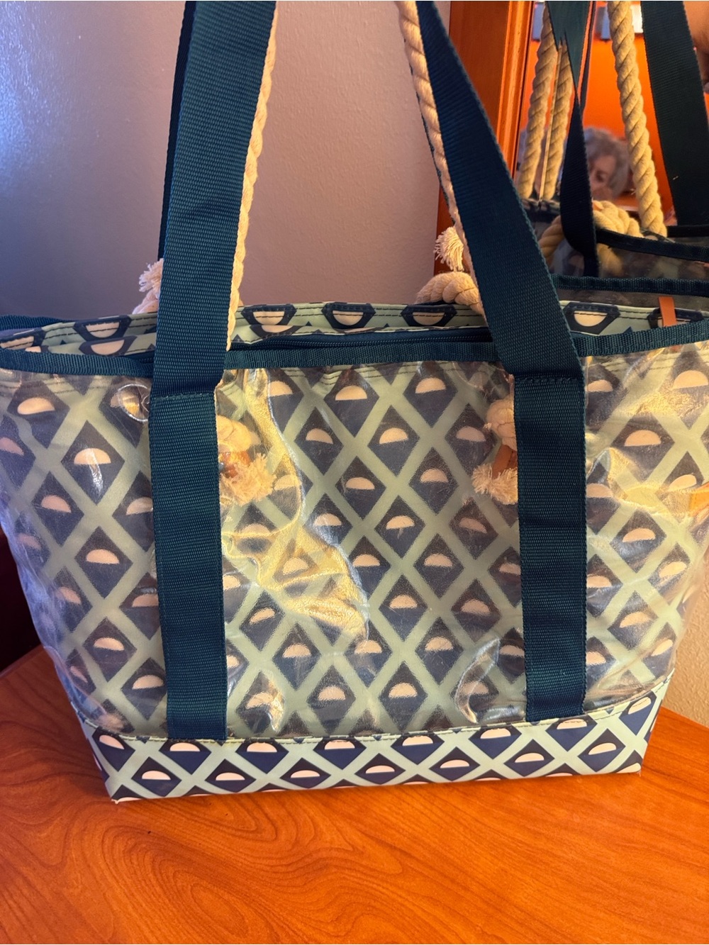 Arctic Zone Blue Patterned Rope-Handle Tote - Picture 6 of 6